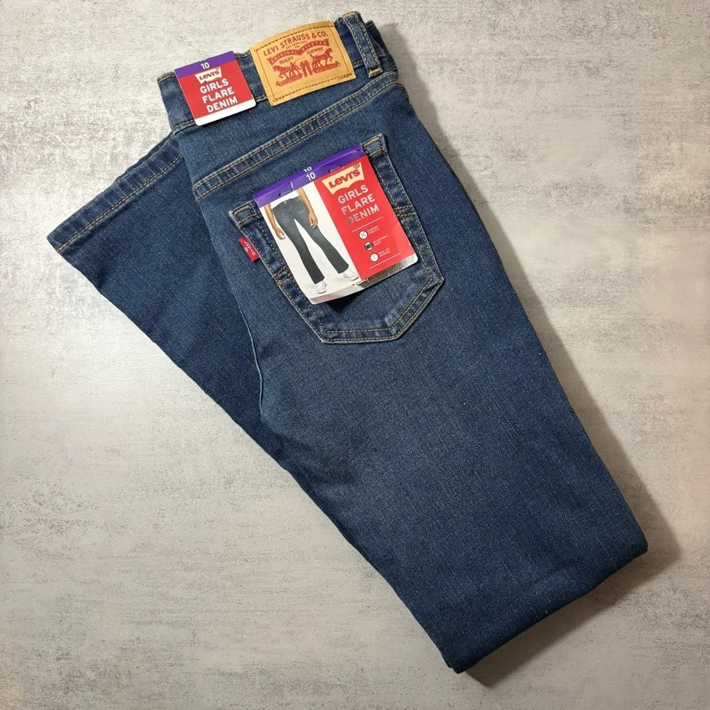 Levi's Girls Flare Denim Jeans - Blue - Picture 3 of 4